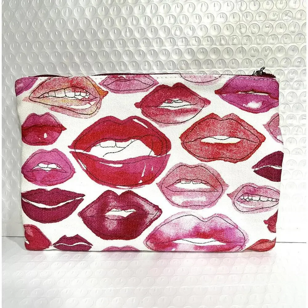 Bite Beauty Makeup Cosmetic Pouch Clutch Bag Case 8.5"x6" Lip Design - Picture 3 of 4